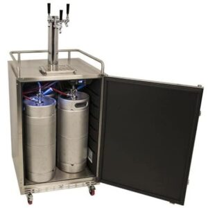 EdgeStar KC7000SSODTRIP Full Size Tower Cooled Triple Tap Built-In Outdoor Kegerator - Stainless Steel