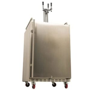 EdgeStar KC7000SSODTRIP Full Size Tower Cooled Triple Tap Built-In Outdoor Kegerator - Stainless Steel