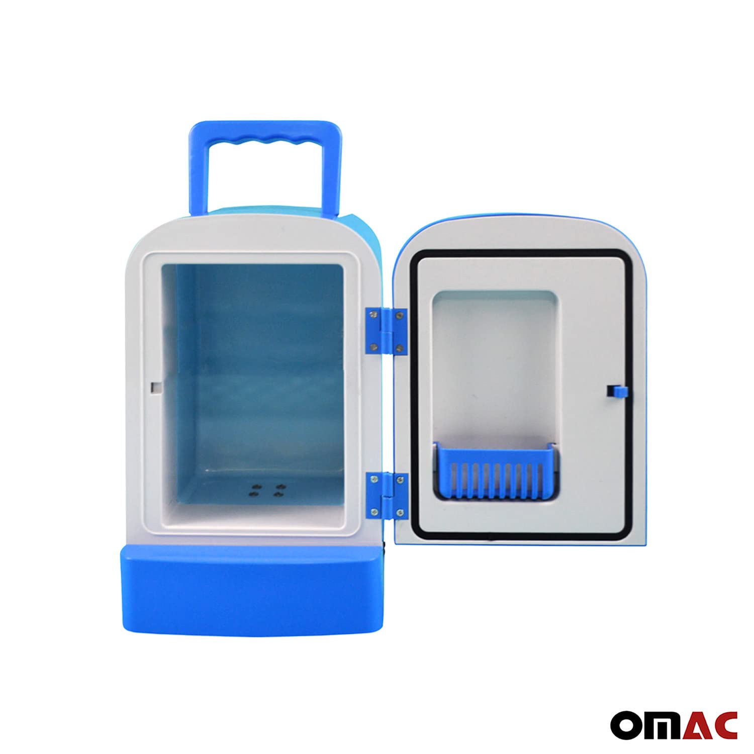 OMAC Mini Fridge 4 Liter AC/DC Power, 12V, Portable, Thermoelectric Cooler and Warmer Personal Refrigerators, Blue