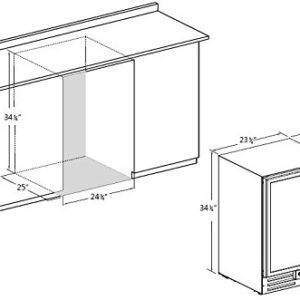 Smith & Hanks RW145DR 46 Bottle Dual Zone Under Counter Wine Refrigerator, 24 Inch Width, Built-In or Free Standing