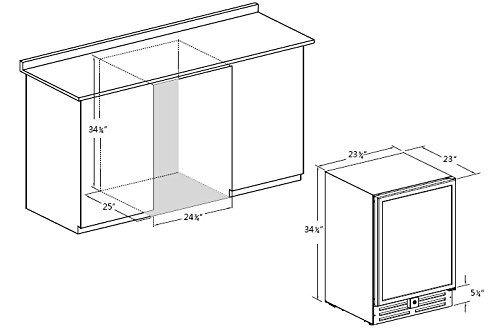 Smith & Hanks RW145DR 46 Bottle Dual Zone Under Counter Wine Refrigerator, 24 Inch Width, Built-In or Free Standing