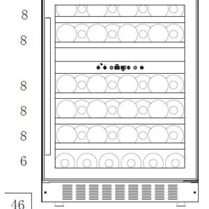 Smith & Hanks RW145DR 46 Bottle Dual Zone Under Counter Wine Refrigerator, 24 Inch Width, Built-In or Free Standing