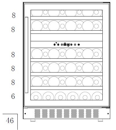 Smith & Hanks RW145DR 46 Bottle Dual Zone Under Counter Wine Refrigerator, 24 Inch Width, Built-In or Free Standing