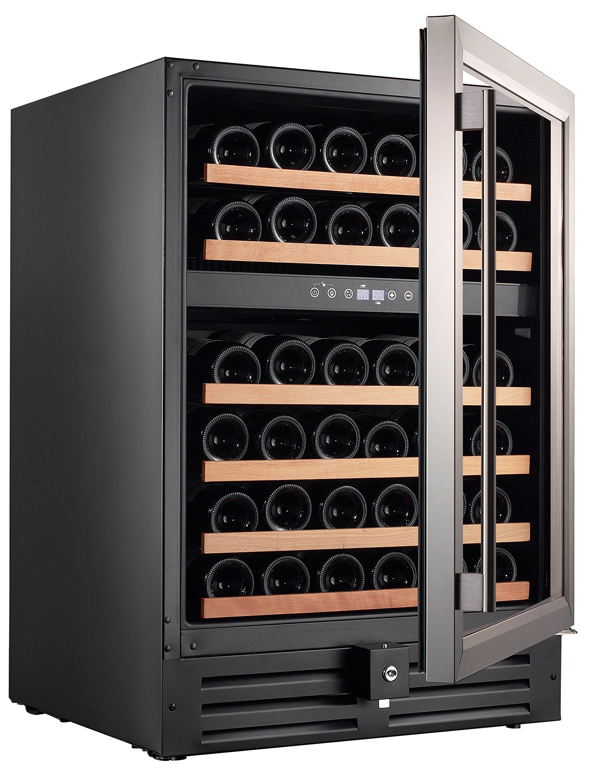 Smith & Hanks RW145DR 46 Bottle Dual Zone Under Counter Wine Refrigerator, 24 Inch Width, Built-In or Free Standing