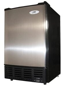 spt im-150usaa stainless steel undercounter ice maker with freezer, no drain required