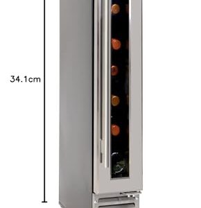 Koolatron 7 Bottle Slim 6 Inch Built-In Under-Counter Wine Fridge, Digital Touch Controls, Front-Venting Design, Stainless Steel Door Frame Wine Cooler
