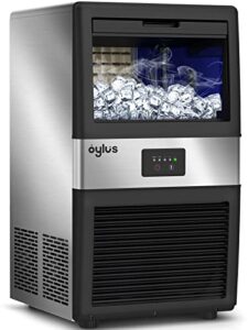 electric ice maker, commercial ice machine,70lbs/day, stainless steel ice machine with 10 lbs capacity, ideal for restaurant, bars, home and offices, includes scoop