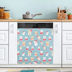 alaza cute french bulldog puppy dog christmas large dishwasher magnet magnetic cover 23x26 in refrigerator sticker washer kitchen decor