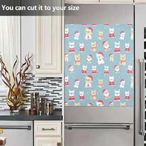 ALAZA Cute French Bulldog Puppy Dog Christmas Large Dishwasher Magnet Magnetic Cover 23x26 in Refrigerator Sticker Washer Kitchen Decor