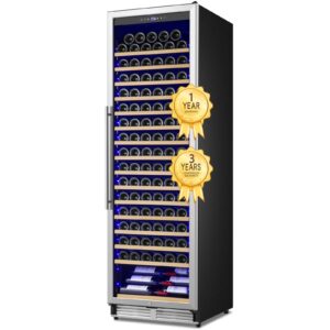velieta upgraded 190 bottles wine cooler refrigerator,24 inch wide wine fridge with professional temperature control system, freestanding or built-in installation, quiet operation