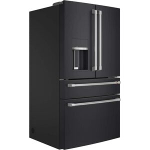 Cafe CVE28DP3ND1 27.8 cu. ft. Smart 4-Door French Door Refrigerator in Matte Black, Fingerprint Resistant and ENERGY STAR