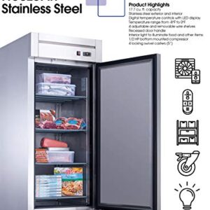 Dukers D28F 17.7 cu. ft. Single Door Commercial Freezer in Stainless Steel