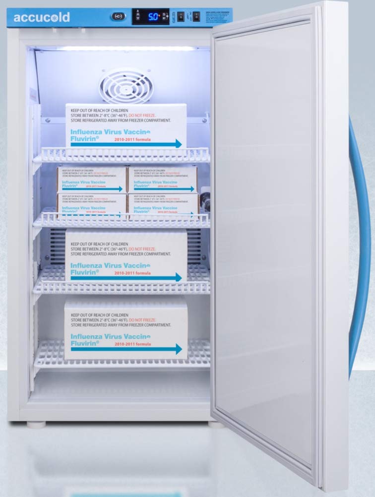 Accucold ARS3PV Pharma-Vac Performance Series 3 cu.ft. All-Refrigerator - CDC Compliant, Adjustable Temperature, Alarms, Lock, Energy Efficient Design for Pharmacy, Medication, and Vaccine Storage