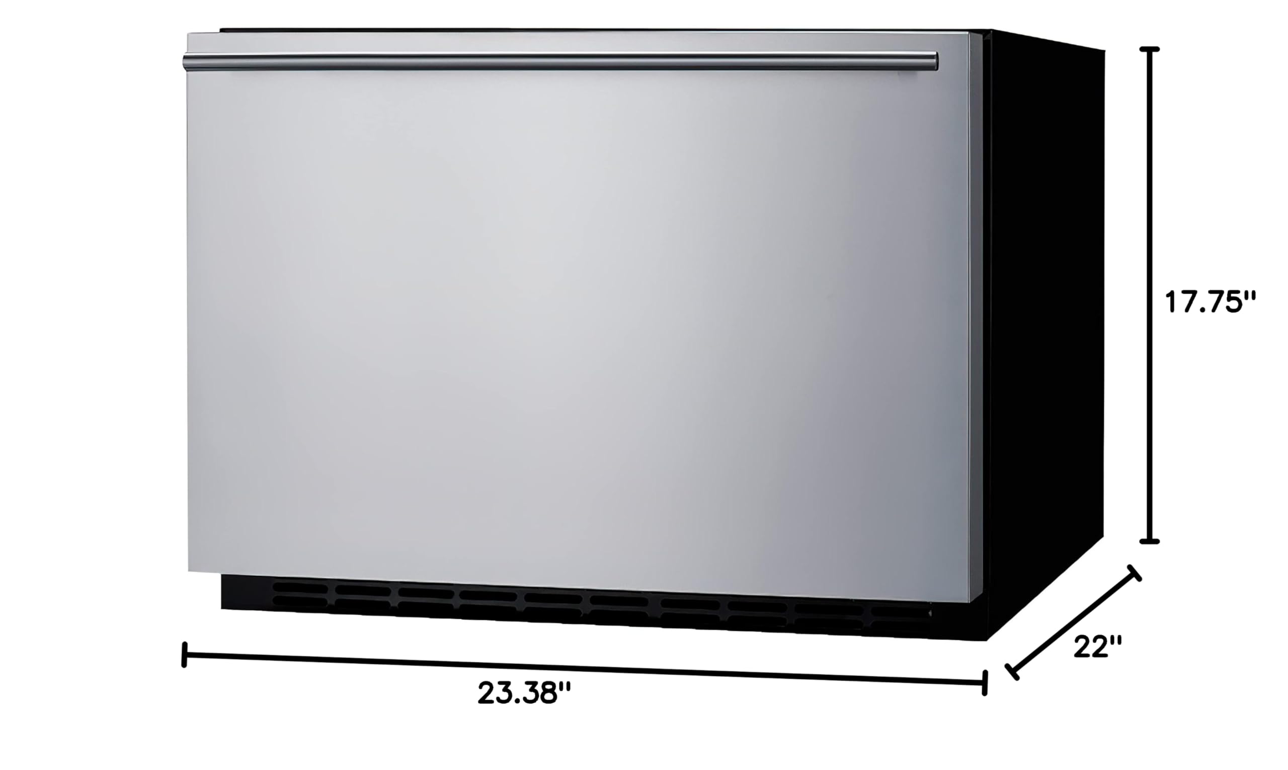 Summit Appliance SDR24 24" Wide Built-In Drawer Refrigerator; 2 cu.ft Capacity; Panel Ready Drawer Front (Not Included); Frost-free Operation