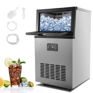 besrtwe commercial ice maker 100lbs/24h, large lcd display, under counter 403 stainless steel ice machine with 22lbs storage bin, 36 ice cubes/cycle, perfect for home, bar, office, restaurant