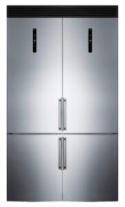 summit appliance ffbf181es2kit48 48" wide bottom freezer refrigerator set; 23.4 cu.ft; grill included; adjustable glass shelves; no-frost operation; child lockation; child lock