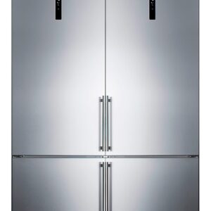 Summit Appliance FFBF181ES2KIT48 48" Wide Bottom Freezer Refrigerator Set; 23.4 cu.ft; Grill Included; Adjustable Glass Shelves; No-frost Operation; Child Lockation; Child Lock