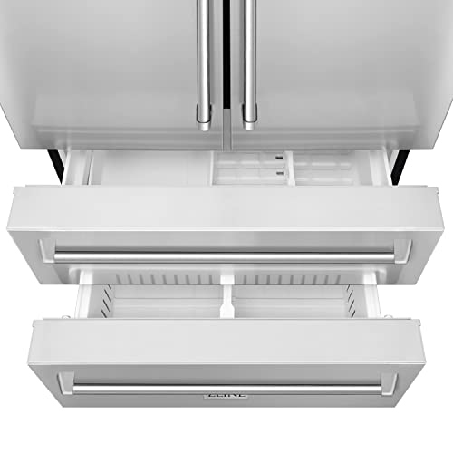 Z Line Kitchen and Bath ZLINE 36" 22.5 cu. ft Freestanding French Door Refrigerator with Ice Maker in Fingerprint Resistant Stainless Steel (RFM-36)