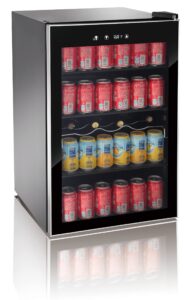 rca rmis1530 freestanding beverage center cooler fridge fits wine, 110 can or 36 bottles, black