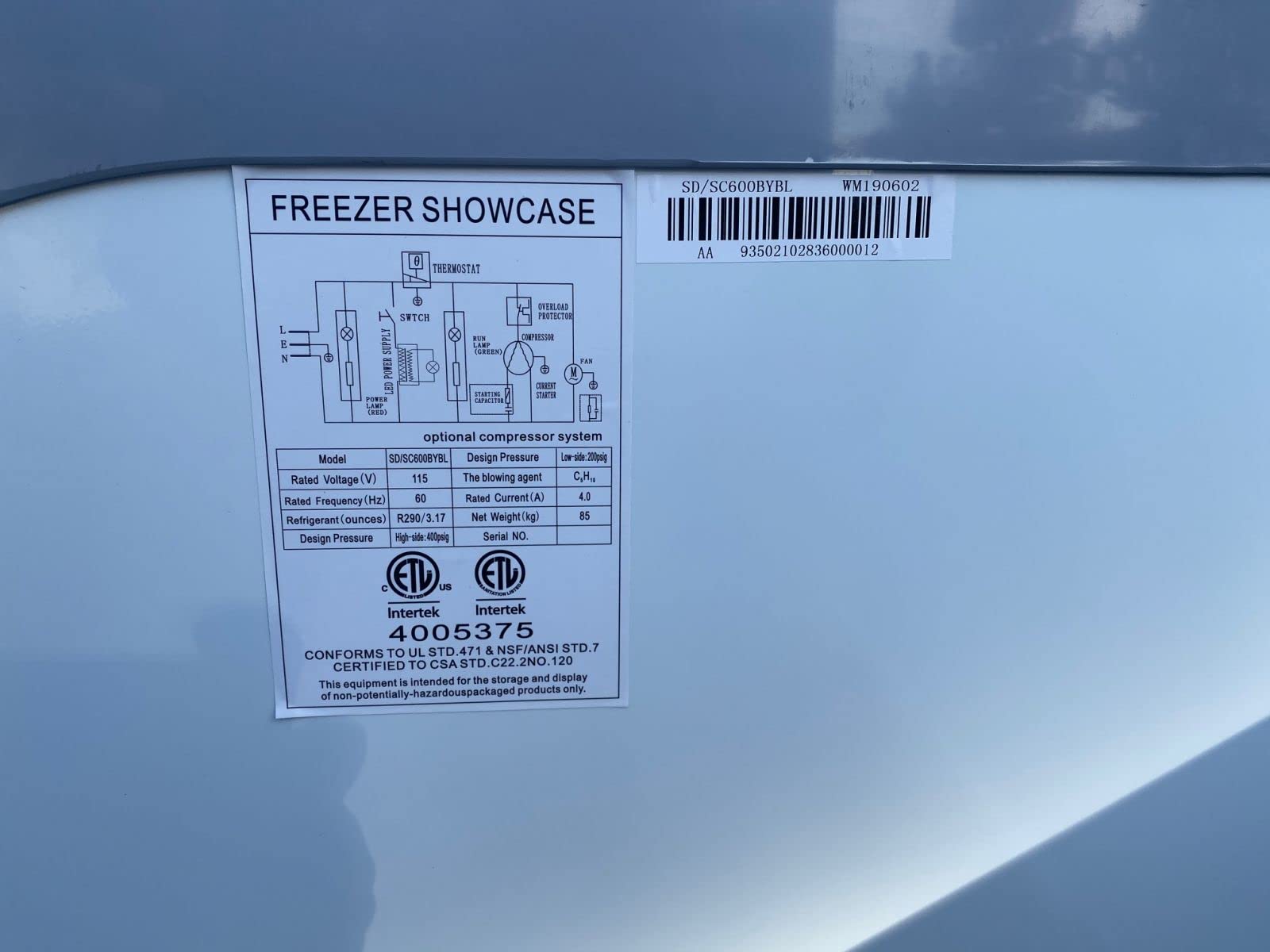 Chest Freezer for Supermarket Glass sliding Door 65" White Showcase Freezer Curve Display Top w/Storage Baskets - 22 Cu.Ft SDSC600