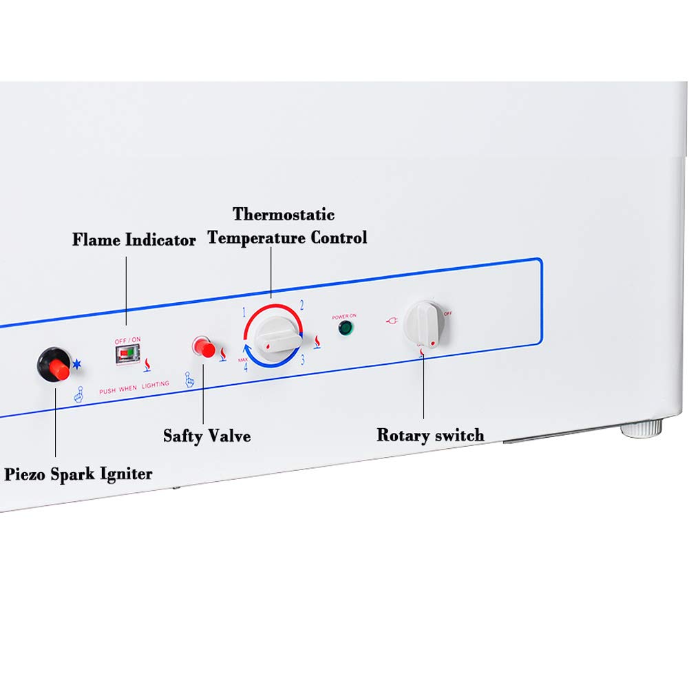 SMETA Propane Freezer Gas/Electric 110v Propane Chest Freezer Outdoor RV Refrigerator Off-grid Living Life Lockable Absorption 2Wway Deep Freezer for Camper Van, Large Capacity 7.1 Cu.Ft, White