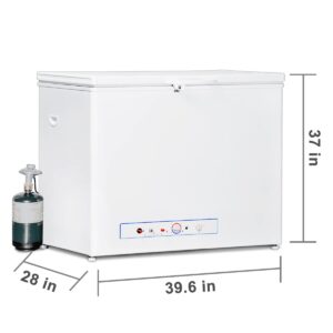 SMETA Propane Freezer Gas/Electric 110v Propane Chest Freezer Outdoor RV Refrigerator Off-grid Living Life Lockable Absorption 2Wway Deep Freezer for Camper Van, Large Capacity 7.1 Cu.Ft, White