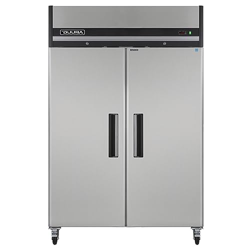 DUURA DVR2 Stainless Steel 54-inch 2-Door Commercial Top Mounted Condenser, 49 Cubic feet, Silver, Reach-in Refrigerator