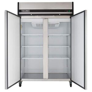 DUURA DVR2 Stainless Steel 54-inch 2-Door Commercial Top Mounted Condenser, 49 Cubic feet, Silver, Reach-in Refrigerator
