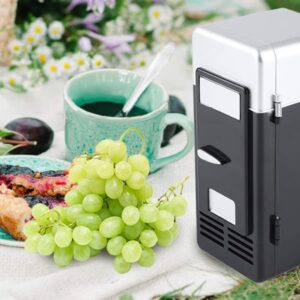 Mini Fridge,Portable Cooler and Warmer, Portable LED Mini USB Refrigerator Drinks Beverage Cans Refrigerator, Mini Fridge for Bedroom Car Office Desk Dorm Room