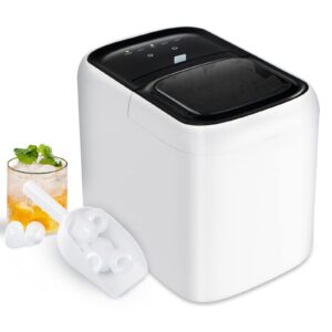 chefjoy table top ice maker, ice maker machine for home, 36lbs ice cube per day, 6-8min ice making time, 30 mins self-cleaning, small bullet ice maker, dual lid design