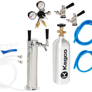 Kegco Dual Tap Tower Kegerator Conversion Kit, None,Chrome