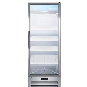 ACCUCOLD ACR1415RH Accucold 24' Wide Pharmaceutical All-refrigerator with Right Hand Door Swing, Glass Door, Lock, Digital Thermostat and a Stainless Steel Interior & Exterior Cabinet