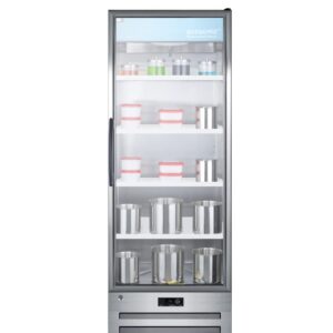 ACCUCOLD ACR1415RH Accucold 24' Wide Pharmaceutical All-refrigerator with Right Hand Door Swing, Glass Door, Lock, Digital Thermostat and a Stainless Steel Interior & Exterior Cabinet