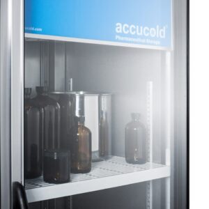ACCUCOLD ACR1415RH Accucold 24' Wide Pharmaceutical All-refrigerator with Right Hand Door Swing, Glass Door, Lock, Digital Thermostat and a Stainless Steel Interior & Exterior Cabinet