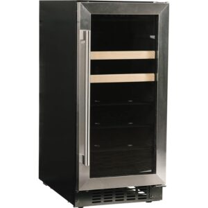 azure-a115bev-s-15" beverage center with stainless trim glass door