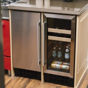 Azure-A115BEV-S-15" Beverage Center with Stainless Trim Glass Door