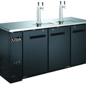 Xiltek 72" 3-Door Commercial Beer Dispenser - Double Tower Keg Cooler - Kegerator XDD-24-72-HC