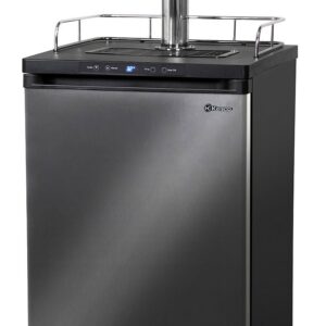 Kegco K309X-2 Keg Dispenser, 2 Faucet, Black Stainless Steel