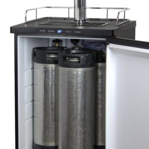 Kegco K309X-2 Keg Dispenser, 2 Faucet, Black Stainless Steel