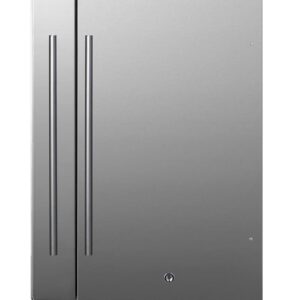 Summit Appliance SPR196OS24 24" Wide Built-In All-Refrigerator, Slide-out Storage Compartment, 17.25" Shallow Depth, Weatherproof Design, Stainless Steel Construction, 3.13 cu.ft Capacity