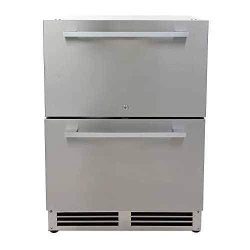 Avanti ELITE Series 2-Drawer Undercounter Refrigerator, 5.2 cu. ft., Home or Commercial Use | Slide Out Drawers, Built-In or Freestanding, 304 Stainless Steel for Outdoor Use