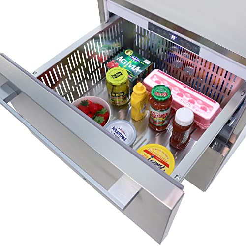 Avanti ELITE Series 2-Drawer Undercounter Refrigerator, 5.2 cu. ft., Home or Commercial Use | Slide Out Drawers, Built-In or Freestanding, 304 Stainless Steel for Outdoor Use