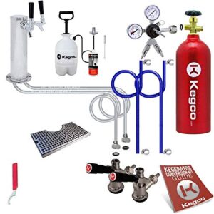 kegco kc ebutck2-5t ultimate tower 2 kegerator conversion kit with 5 lb tank, stainless steel