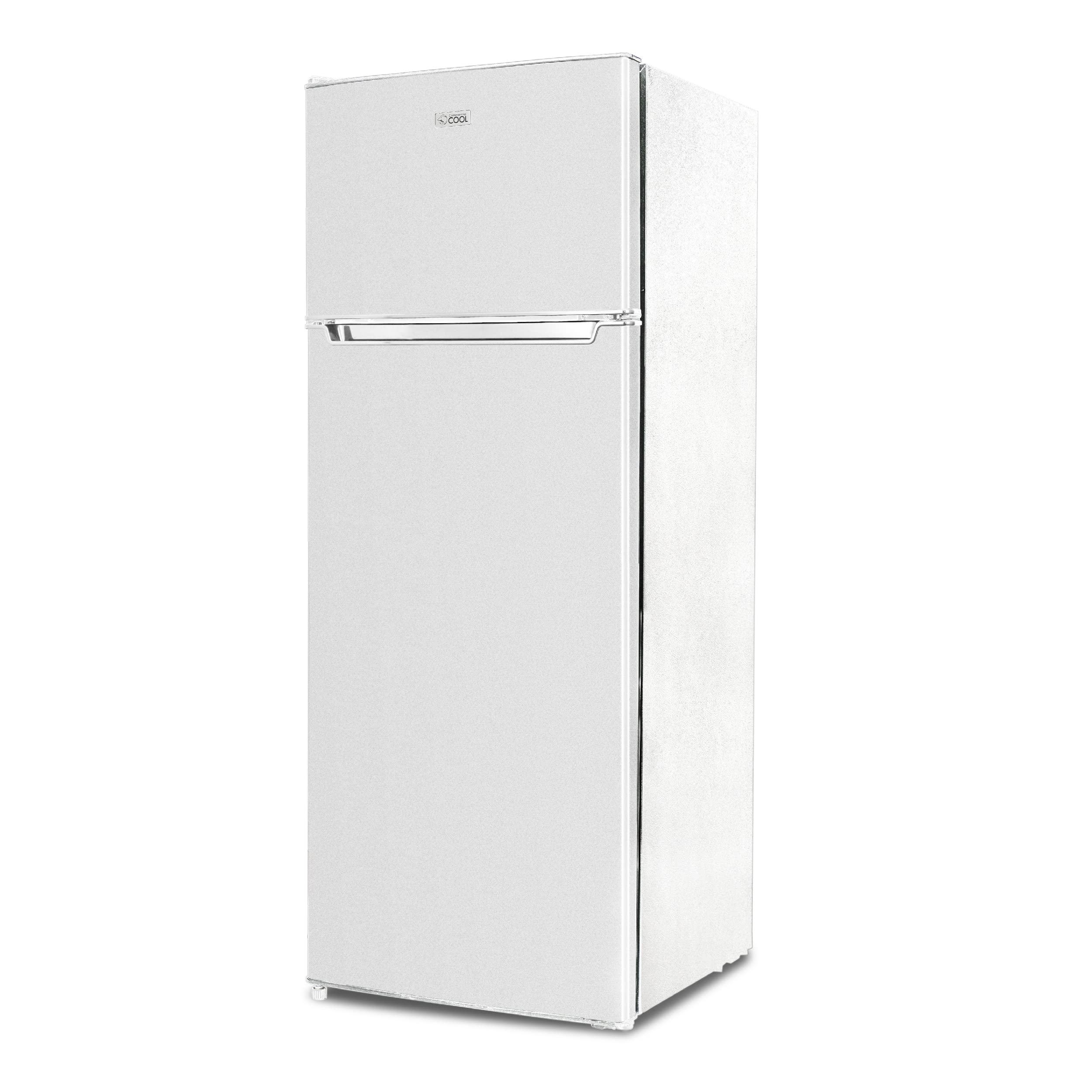 Commercial Cool CCR77LWW 7.7 Cu. Ft Freezer, Top Mount Fridge with Glass Shelves, Bottle Storage, Beverage Rack, Crisper Drawer Cover in White Refrigerator