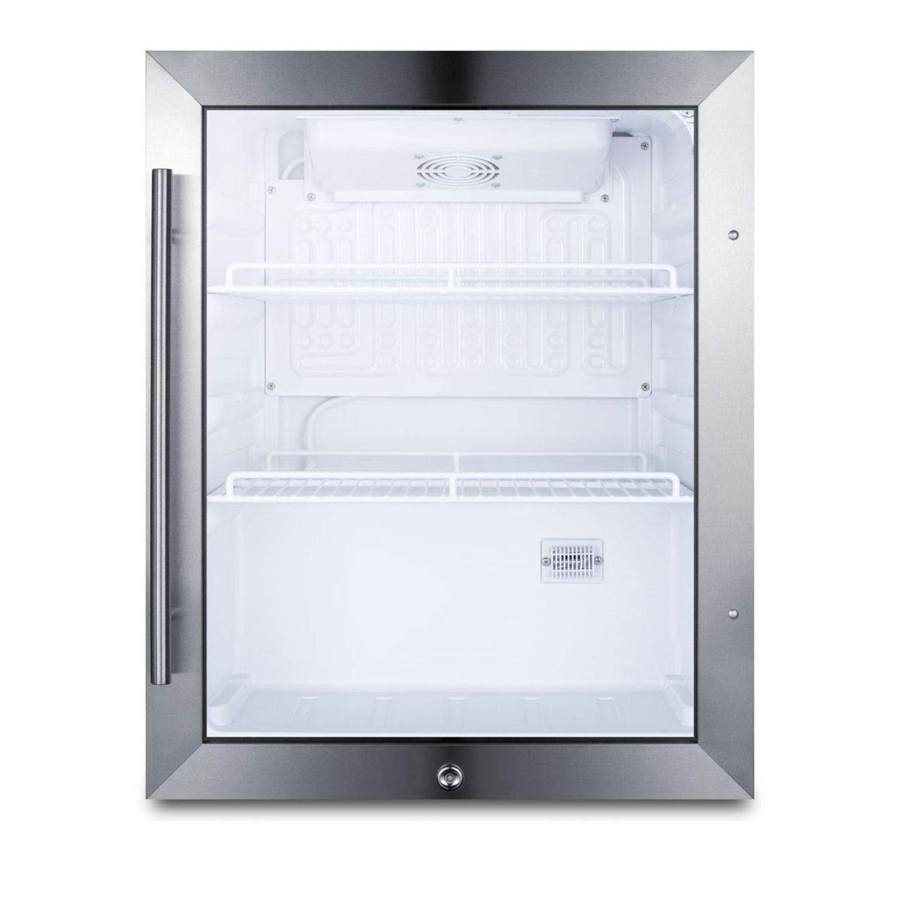 2.1 cu ft Outdoor Refrigerator w/Glass Door - Black/Stainless, 115v