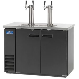 arctic air add48r-2 49-inch double-tap direct draw draft beer cooler/dispenser/kegerator, black, 115v