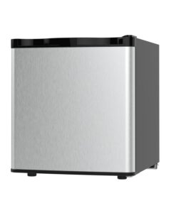 compact upright freezer, reversible stainless steel door, single door, adjustable removable (silver, 1.1 cu. ft.)