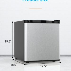 Compact Upright Freezer, Reversible Stainless Steel Door, Single Door, Adjustable Removable (Silver, 1.1 Cu. Ft.)