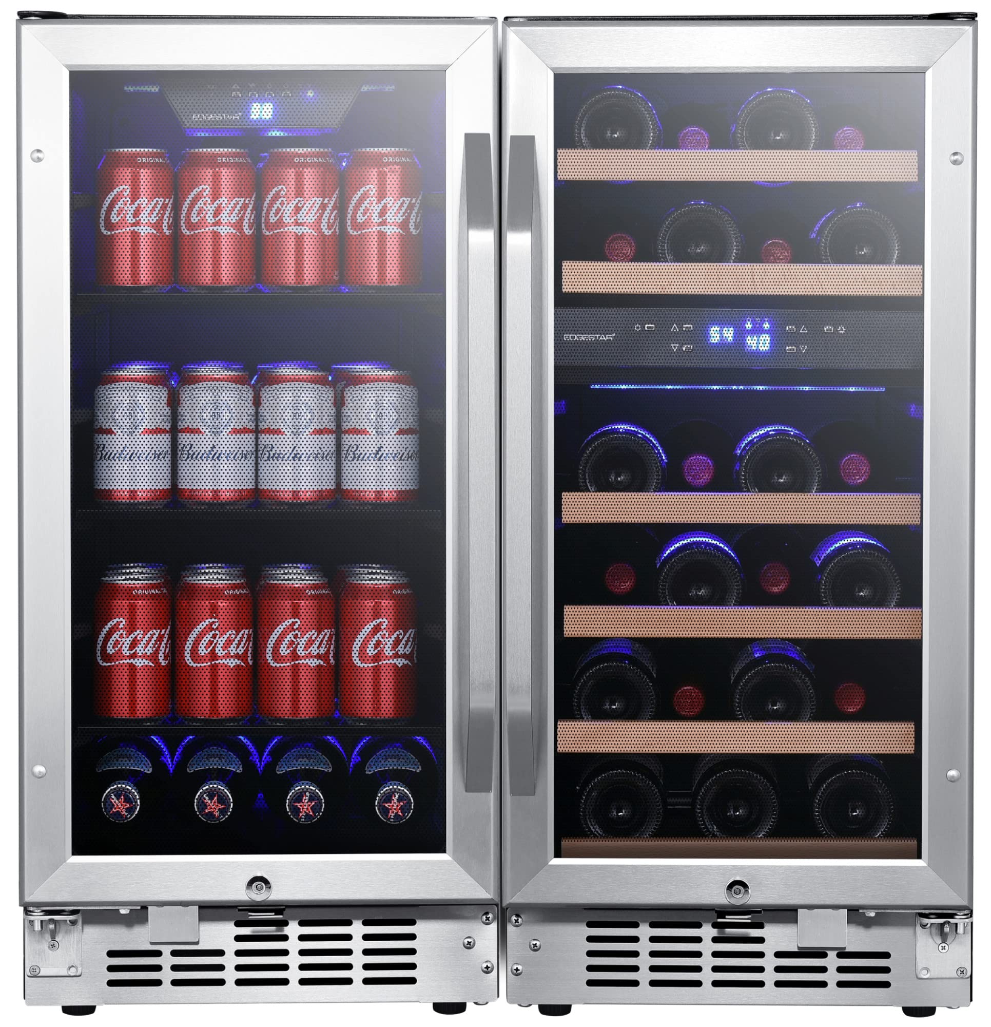 EdgeStar CWBV80261 30 Inch Wide 26 Bottle 80 Can Side-by-Side Wine and Beverage Center