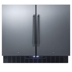 summit ffrf36 36" side by side refrigerator-freezer in stainless steel